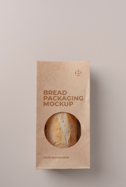 Mockup di confezionamento di pane biologico minimalista