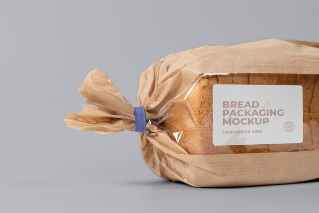 Mockup di confezionamento di pane biologico minimalista