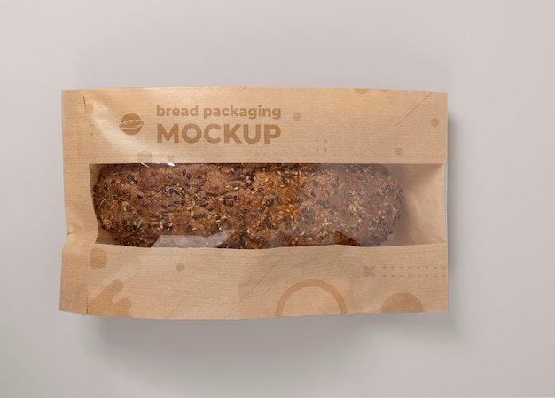 Mockup di confezionamento di pane biologico minimalista