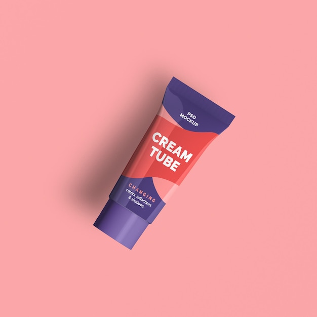 Mockup di confezionamento di tubi di crema cosmetica. Vista dall'alto