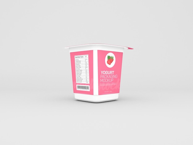 Mockup di confezione per vasetti di yogurt