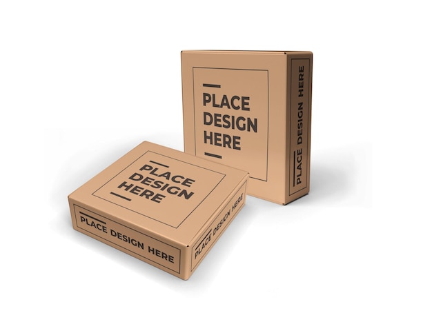 Mockup di confezione piccola scatola quadrata