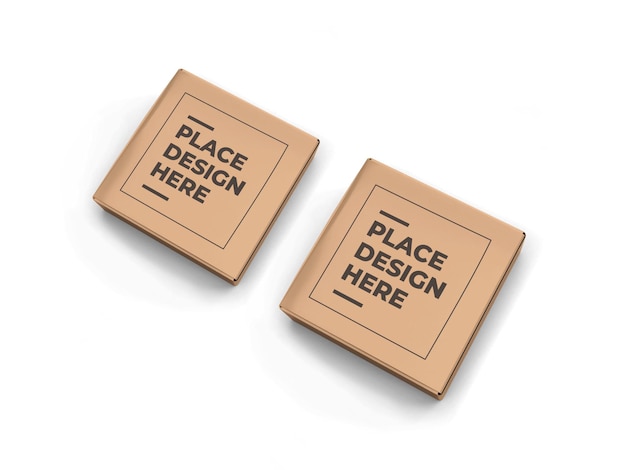 Mockup di confezione piccola scatola quadrata