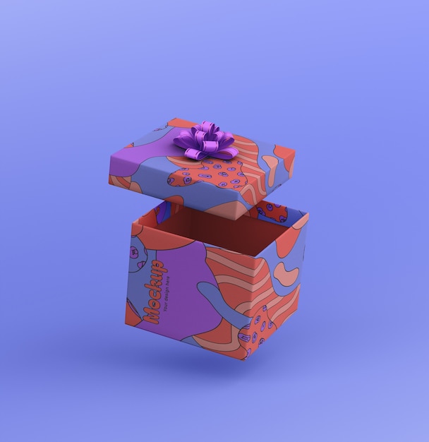 Mockup di confezione regalo levitante