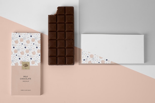 Mockup di confezioni di cioccolato