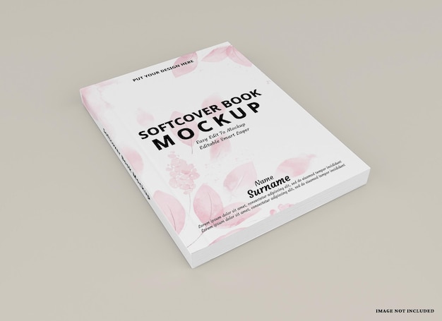 mockup di copertina del libro con copertina morbida