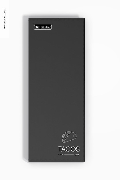 Mockup di copertina del menu a tre lati, vista dall'alto