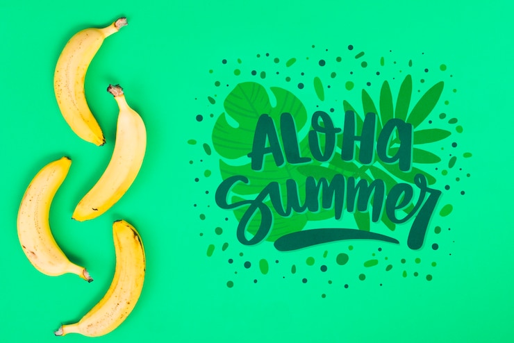 PSD mockup di copyspace piatto laici con frutti estivi