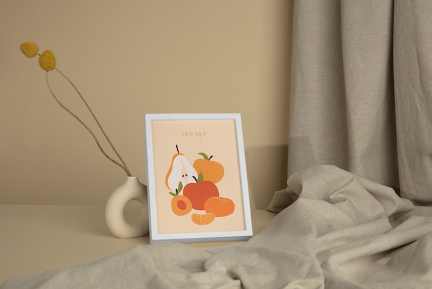 Mockup di cornice bianca all'interno
