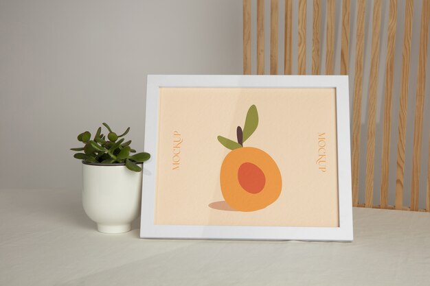 Mockup di cornice bianca all'interno