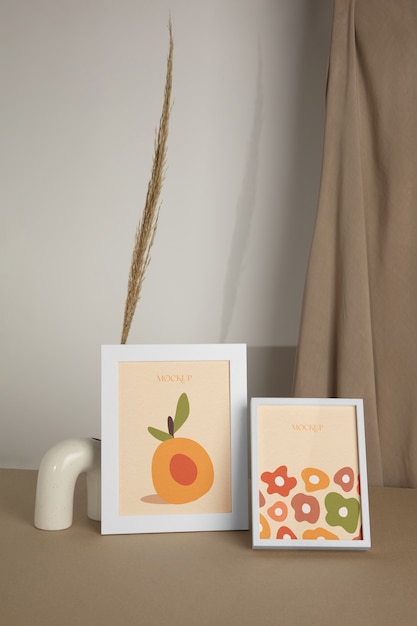 Mockup di cornice bianca all'interno