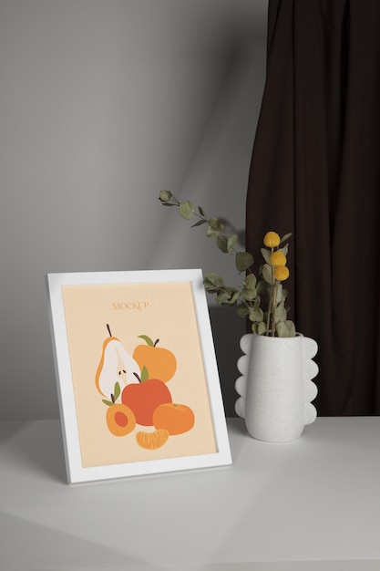 Mockup di cornice bianca all'interno
