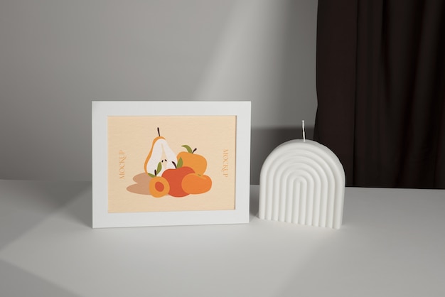 Mockup di cornice bianca all'interno