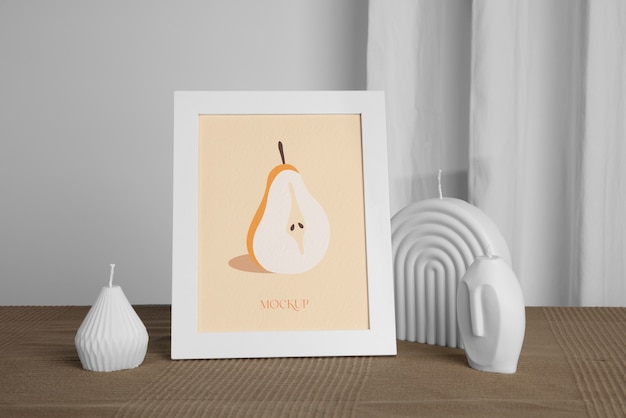 Mockup di cornice bianca all'interno