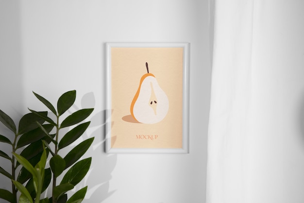 Mockup di cornice bianca all'interno