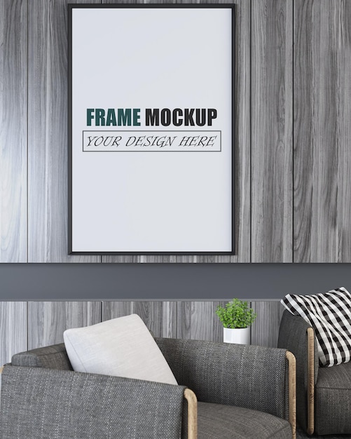 Mockup di cornice di design moderno soggiorno