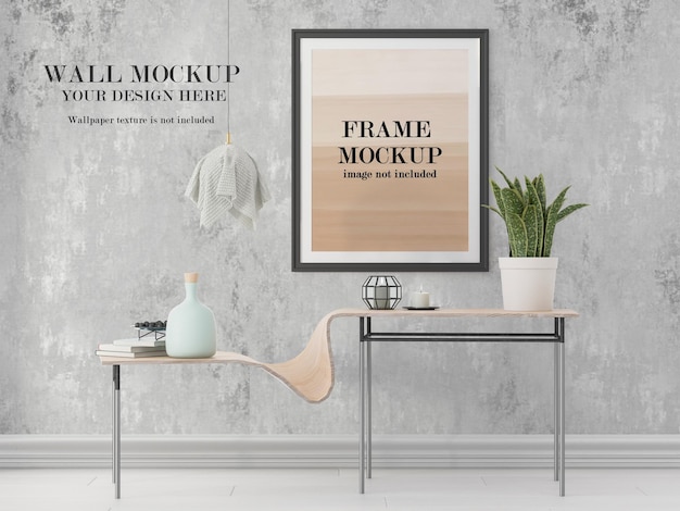 Mockup di cornice e parete per le tue idee di design