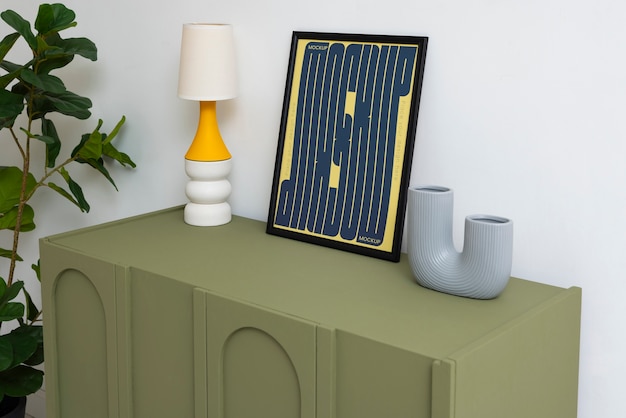 Mockup di cornice in stile interno post moderno