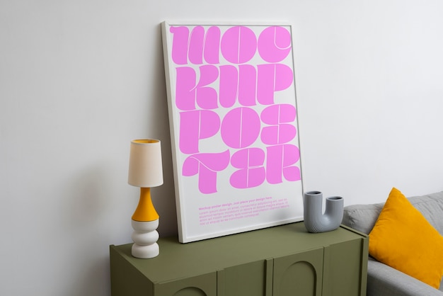 Mockup di cornice in stile interno post moderno
