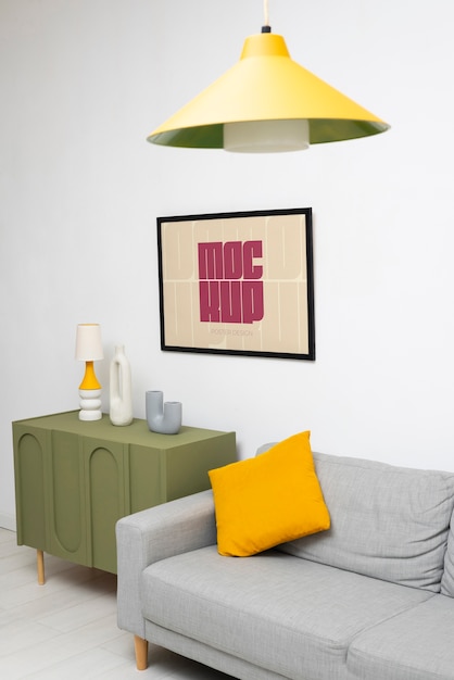 Mockup di cornice in stile interno post moderno