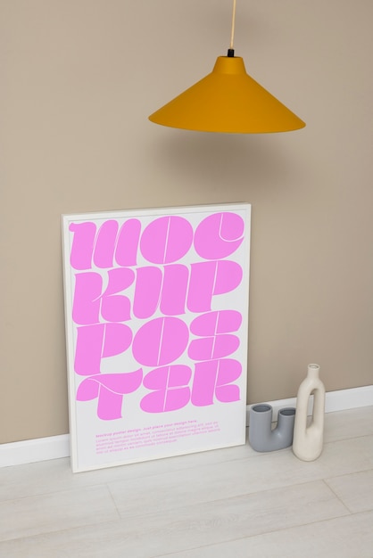 Mockup di cornice in stile interno post moderno