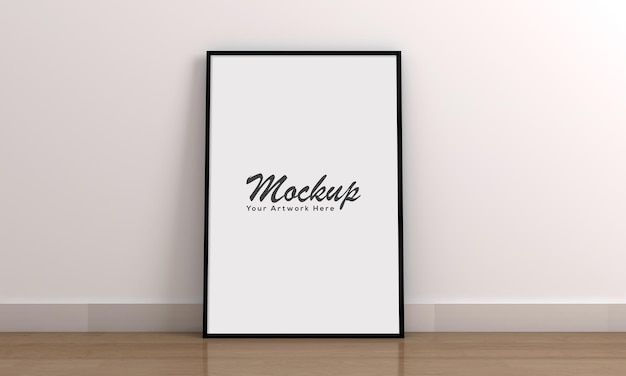 Mockup di cornice minimale sul pavimento