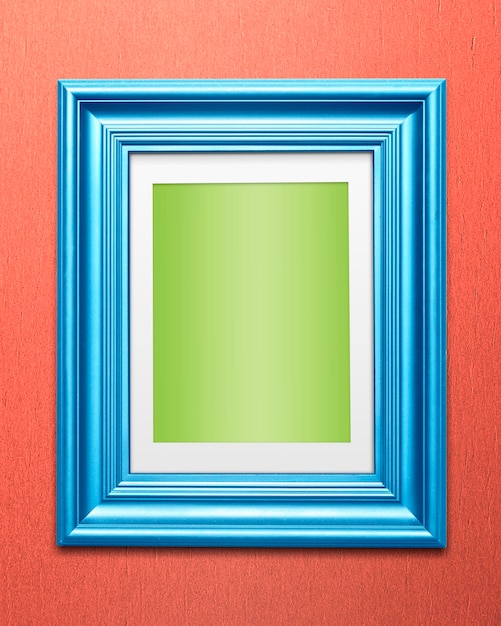 Mockup di cornice per foto blu