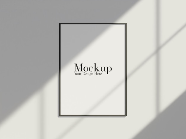 Mockup di cornice per foto con ombra della finestra