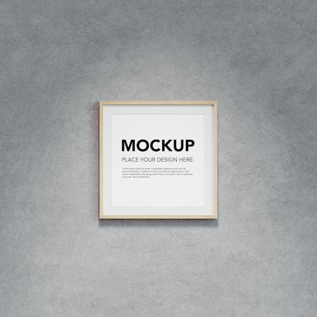 Mockup di cornice per foto in bianco sul muro di cemento