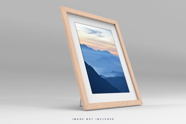 Mockup di cornice per foto in legno