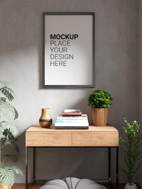 Mockup di cornice per foto per mockup sul muro