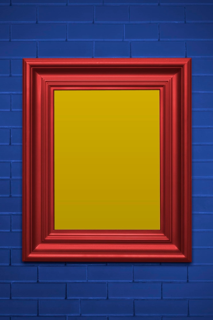 PSD mockup di cornice per foto rossa