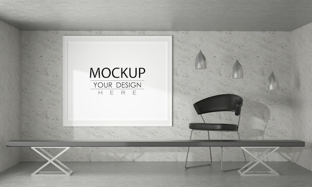 Mockup di cornice per poster in soggiorno