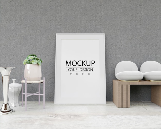 Mockup di cornice per poster in soggiorno