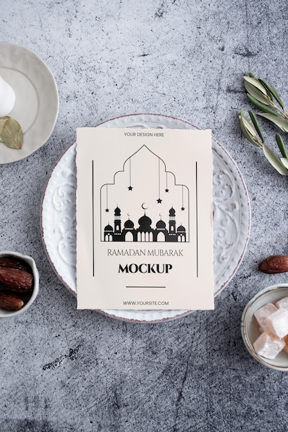 Mockup di cornice ramadan piatta