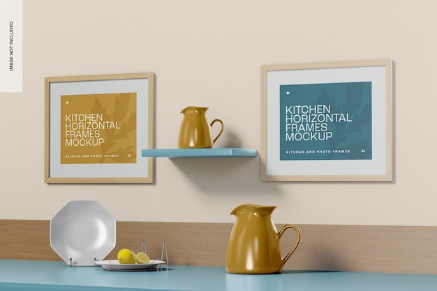 Mockup di cornici orizzontali per cucina