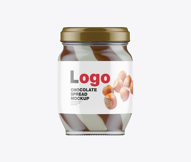 Mockup di crema al barattolo di cioccolato