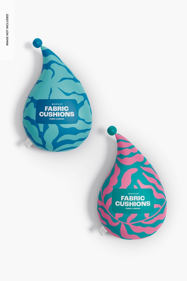 PSD mockup di cuscini in tessuto, vista dall'alto