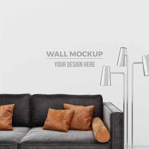 mockup di decorazione soggiorno moderno e divano