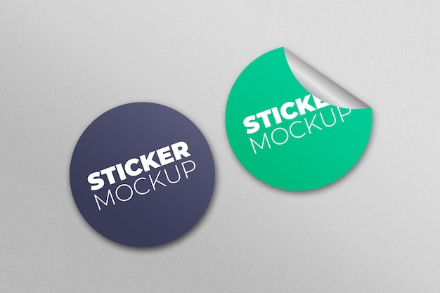 Mockup di design adesivo rotondo