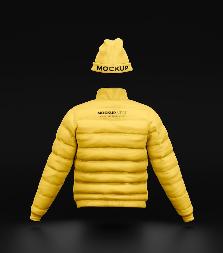 PSD mockup di design gilet gonfio