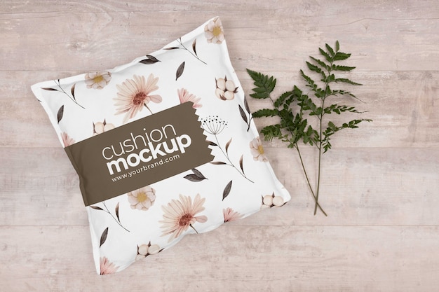 Mockup di design in tessuto cuscino