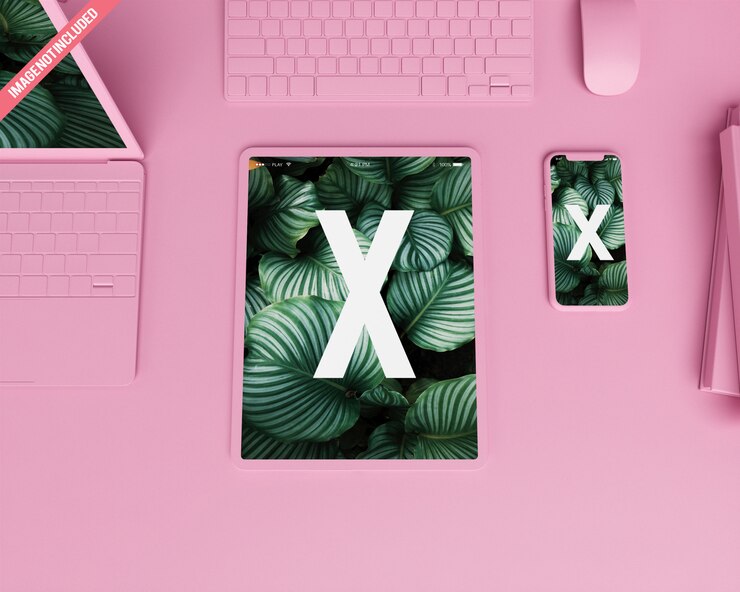 PSD mockup di dispositivi monocolore