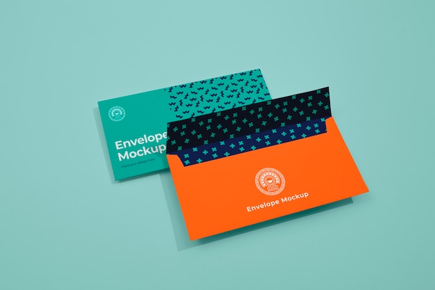 Mockup di disposizione delle buste vuote