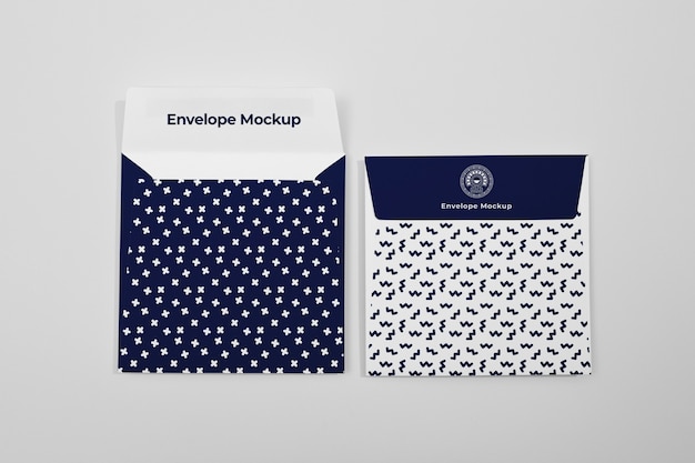 Mockup di disposizione delle buste vuote