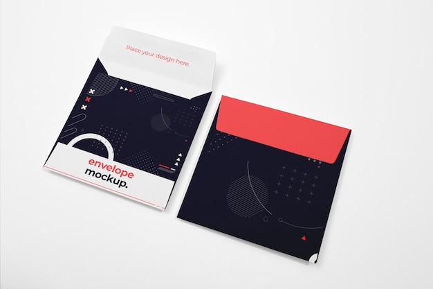 Mockup di disposizione delle buste vuote