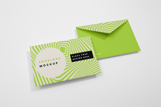 Mockup di disposizione delle buste vuote