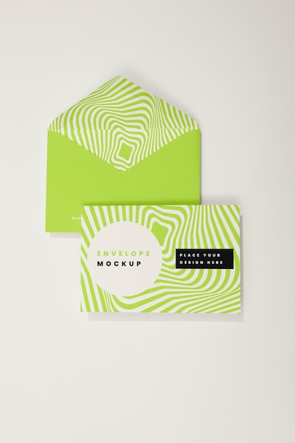 Mockup di disposizione delle buste vuote
