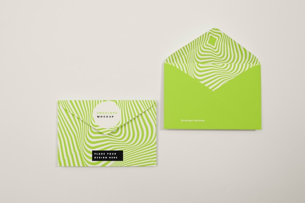 Mockup di disposizione delle buste vuote