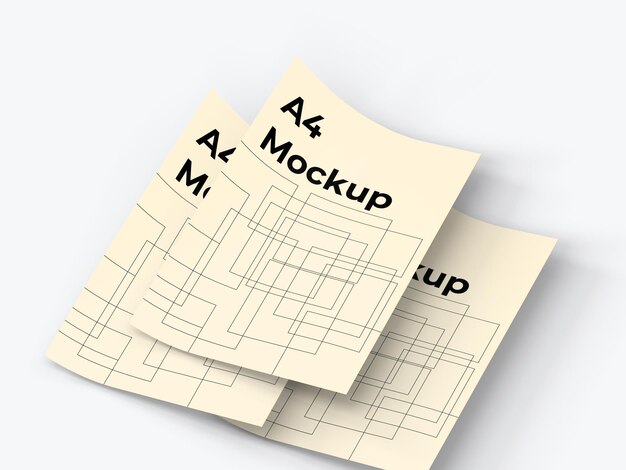 Mockup di documenti A4 multiuso